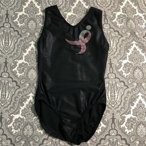 BLACK BREAST CANCER AWARENESS LEOTARD (XS)